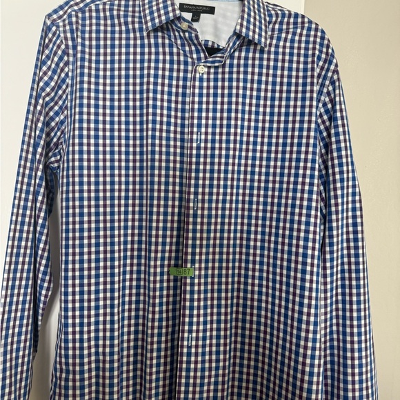 Banana Republic Non Iron Grant Fit Men Shirt Large - Picture 2 of 5
